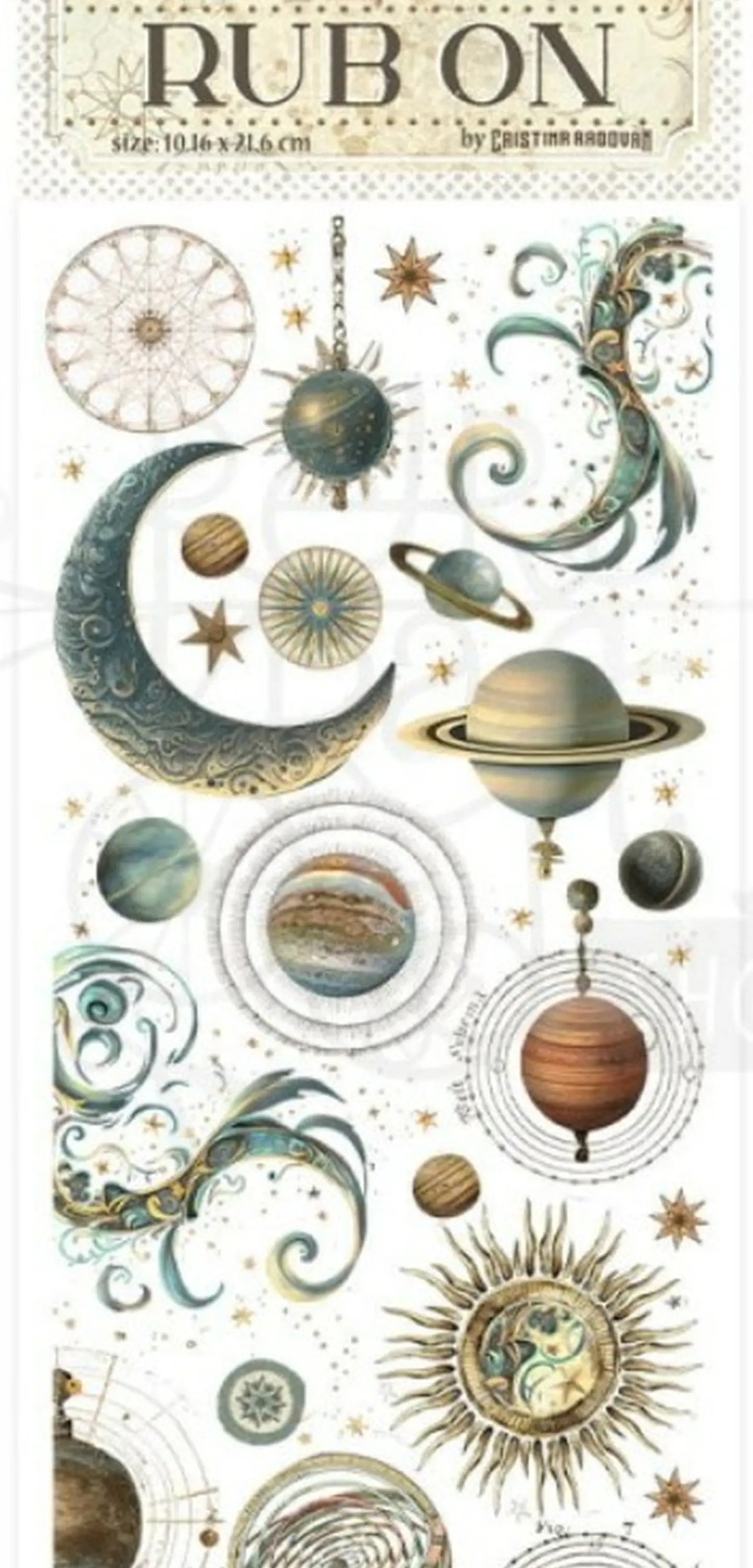 Rub-on Stamperia — Fortune — Planets and Moon 2