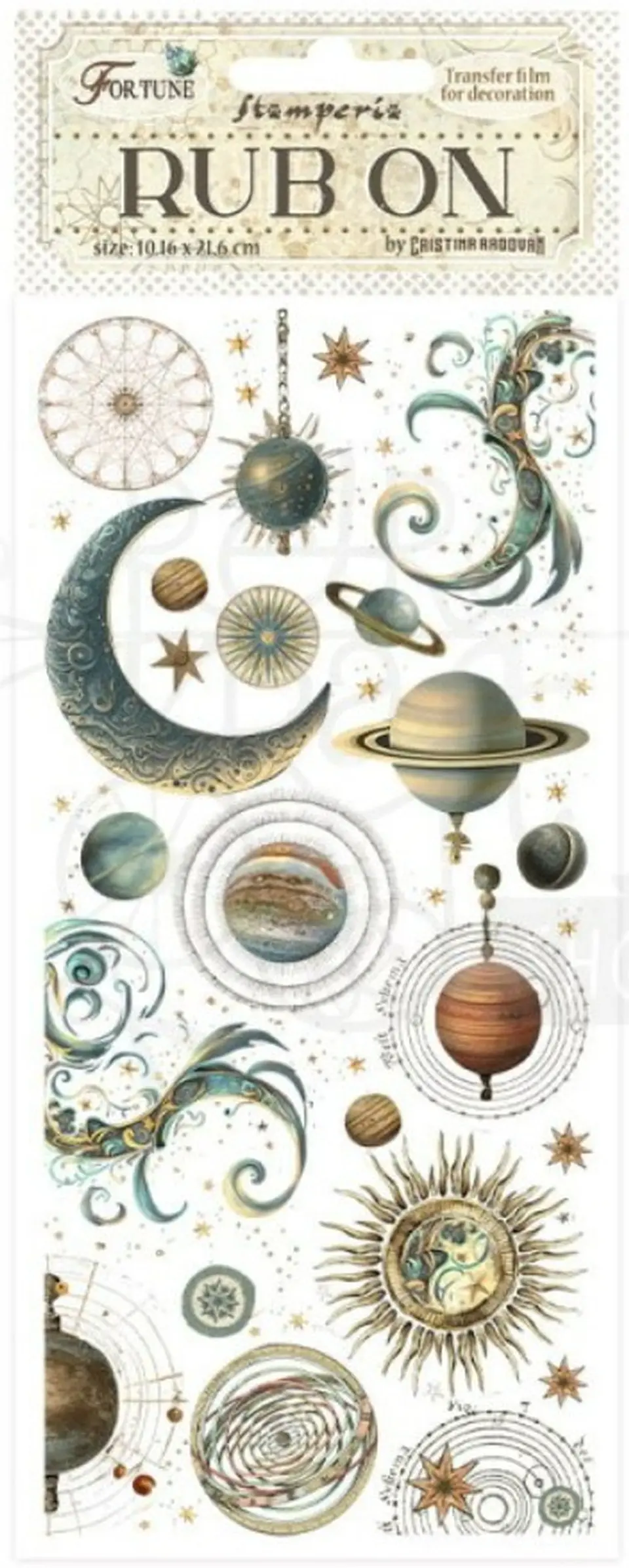 Rub-on Stamperia — Fortune — Planets and Moon 2