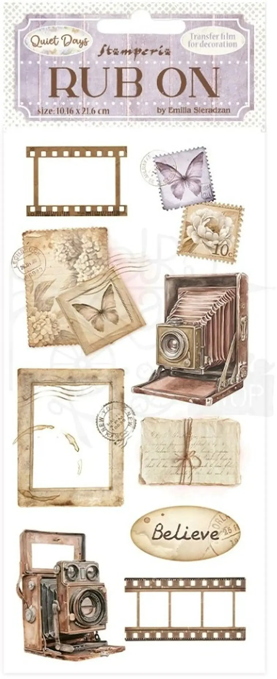 Rub-on Stamperia — Quiet Days — Vintage Photography 2