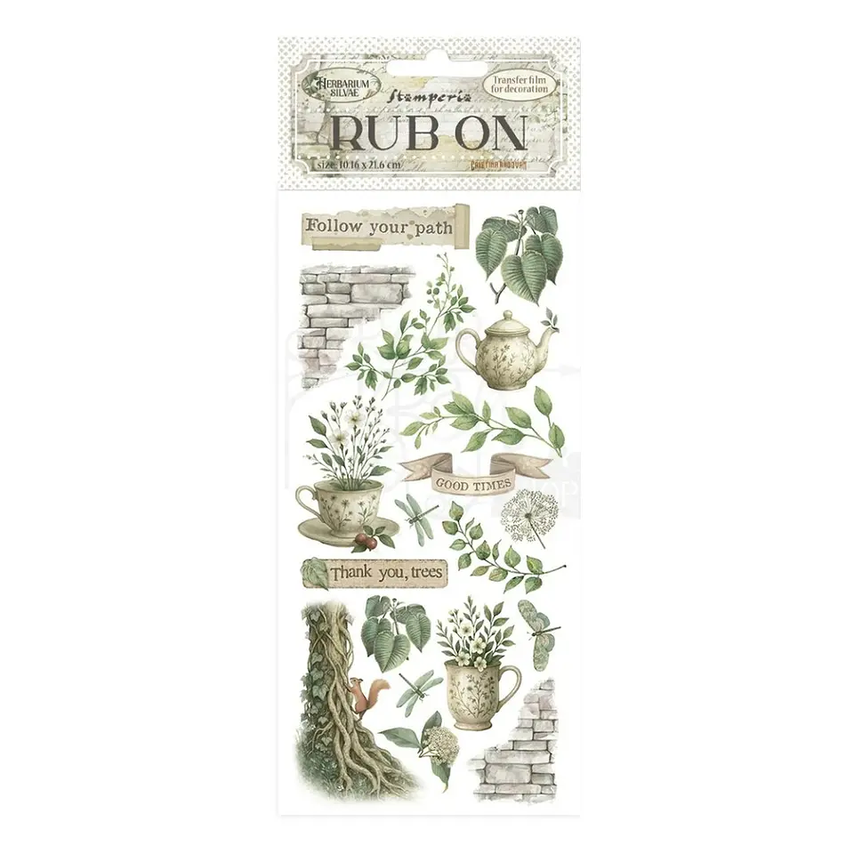Rub-on Stamperia — Herbarium Silvae — Tea Time 1
