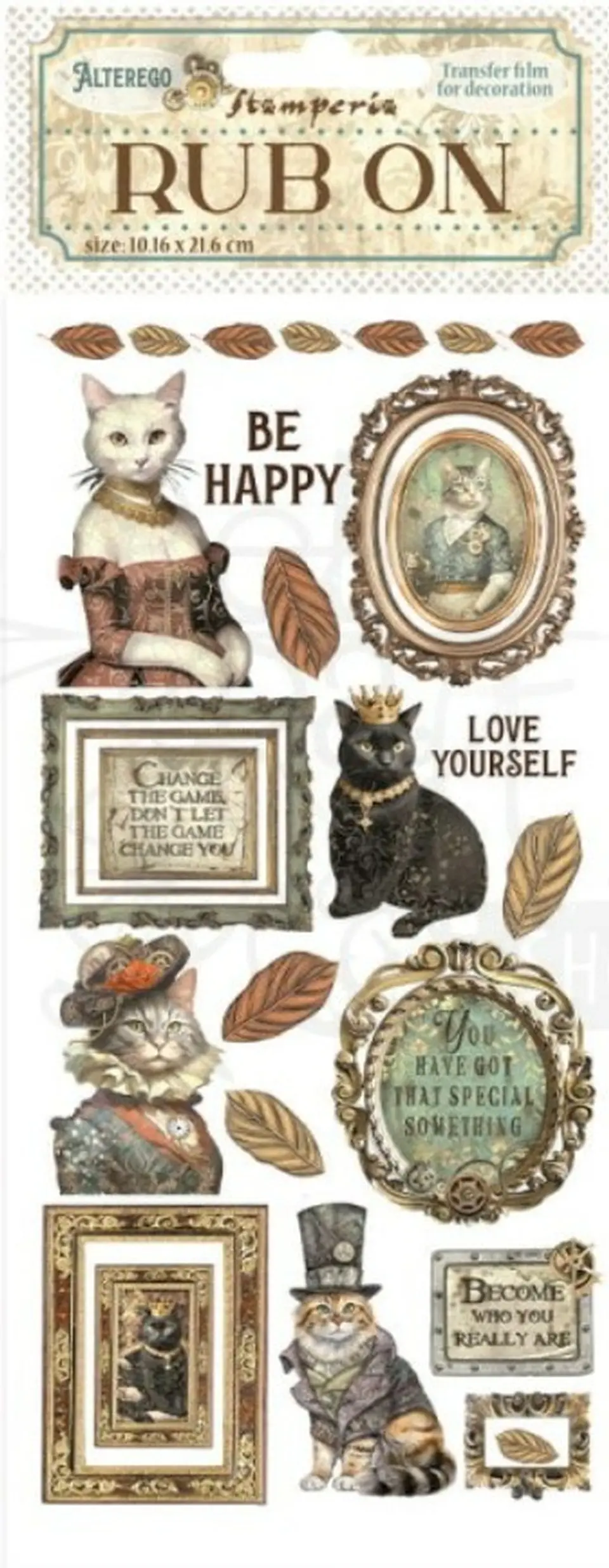 Rub-on Stamperia — Alterego — Be Happy Lady Cat 2
