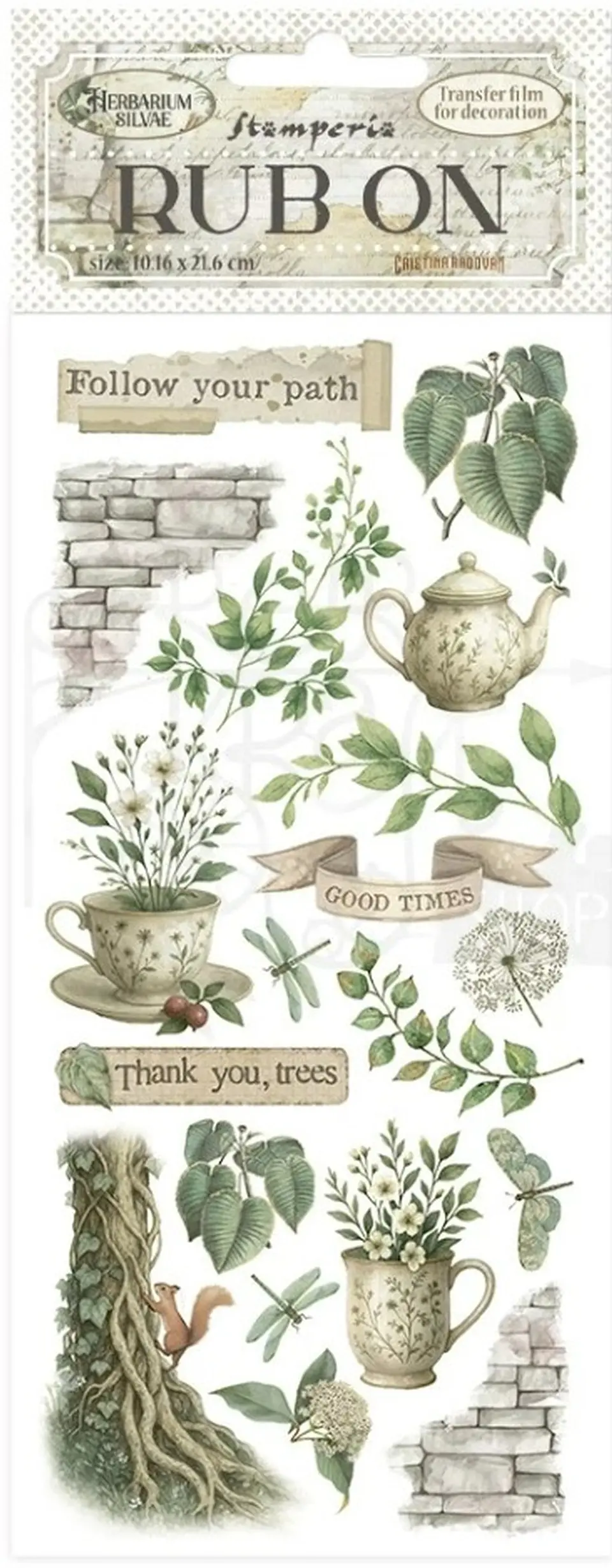 Rub-on Stamperia — Herbarium Silvae — Tea Time 2