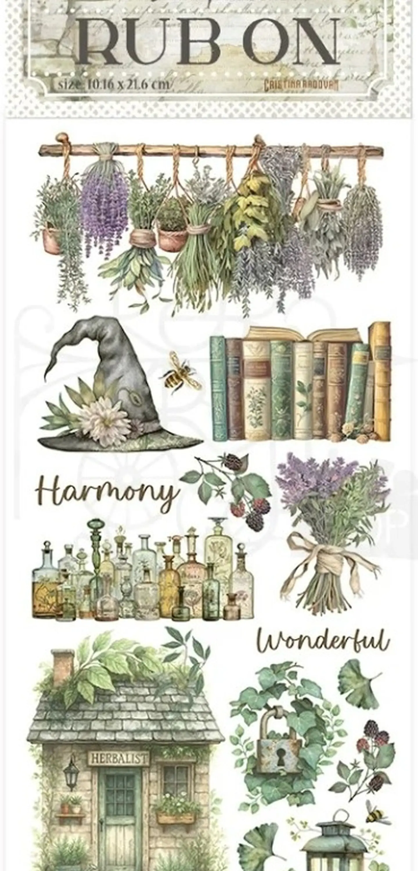 Rub-on Stamperia — Herbarium Silvae — Lavender 2