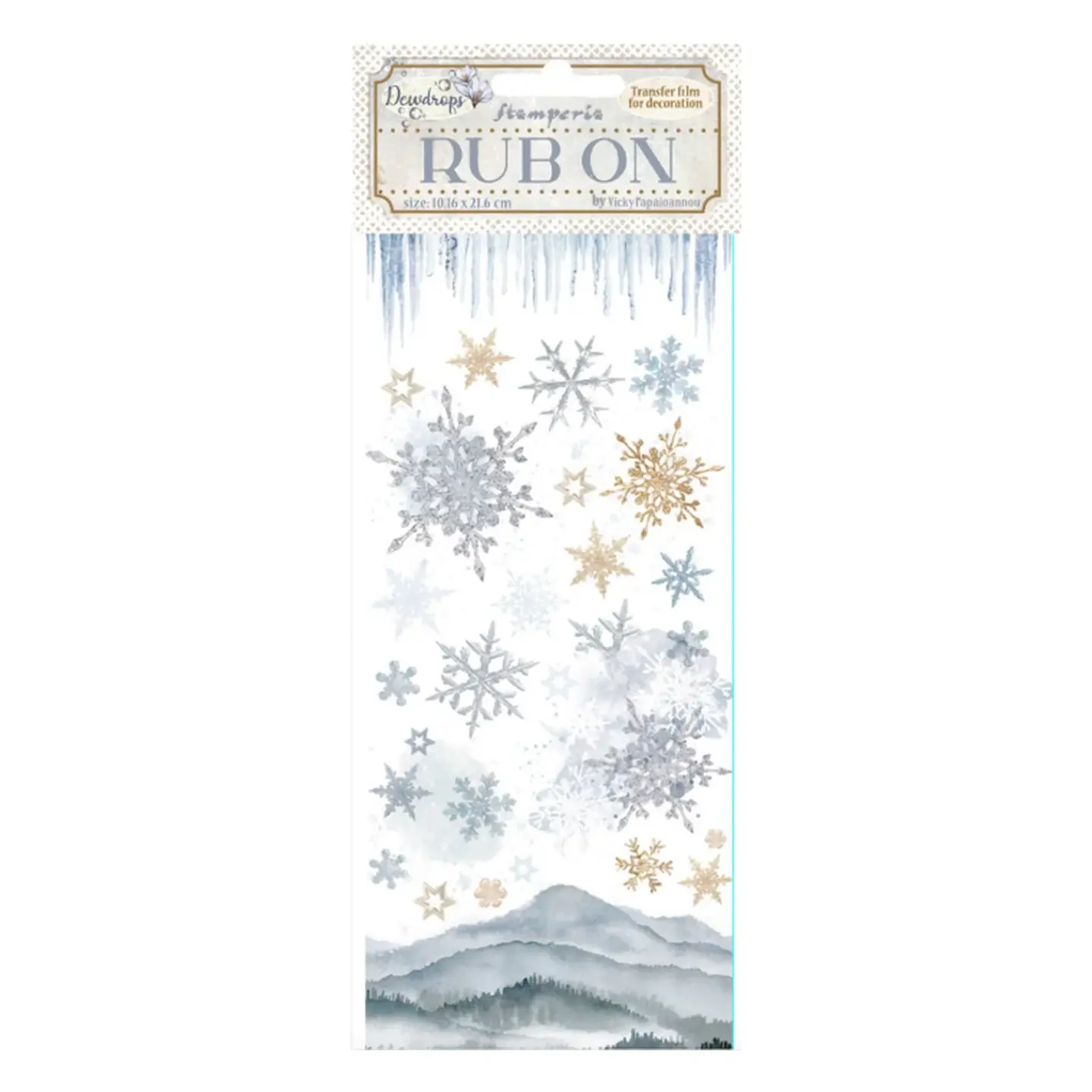 Rub-on Stamperia — Create Happiness Dewdrops — Snowflakes 1