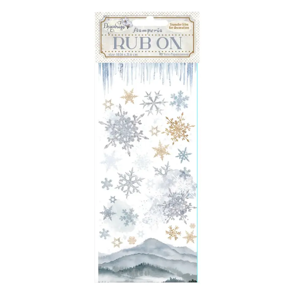 Rub-on Stamperia — Create Happiness Dewdrops — Snowflakes 1