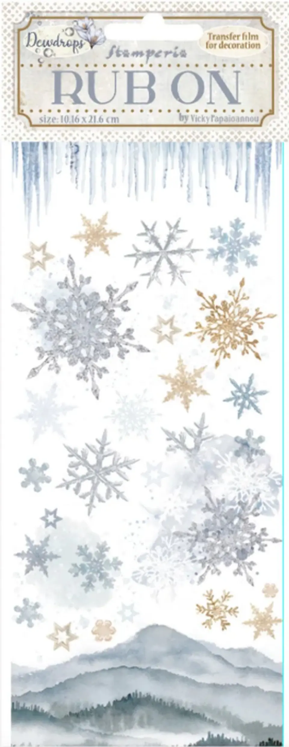 Rub-on Stamperia — Create Happiness Dewdrops — Snowflakes 2