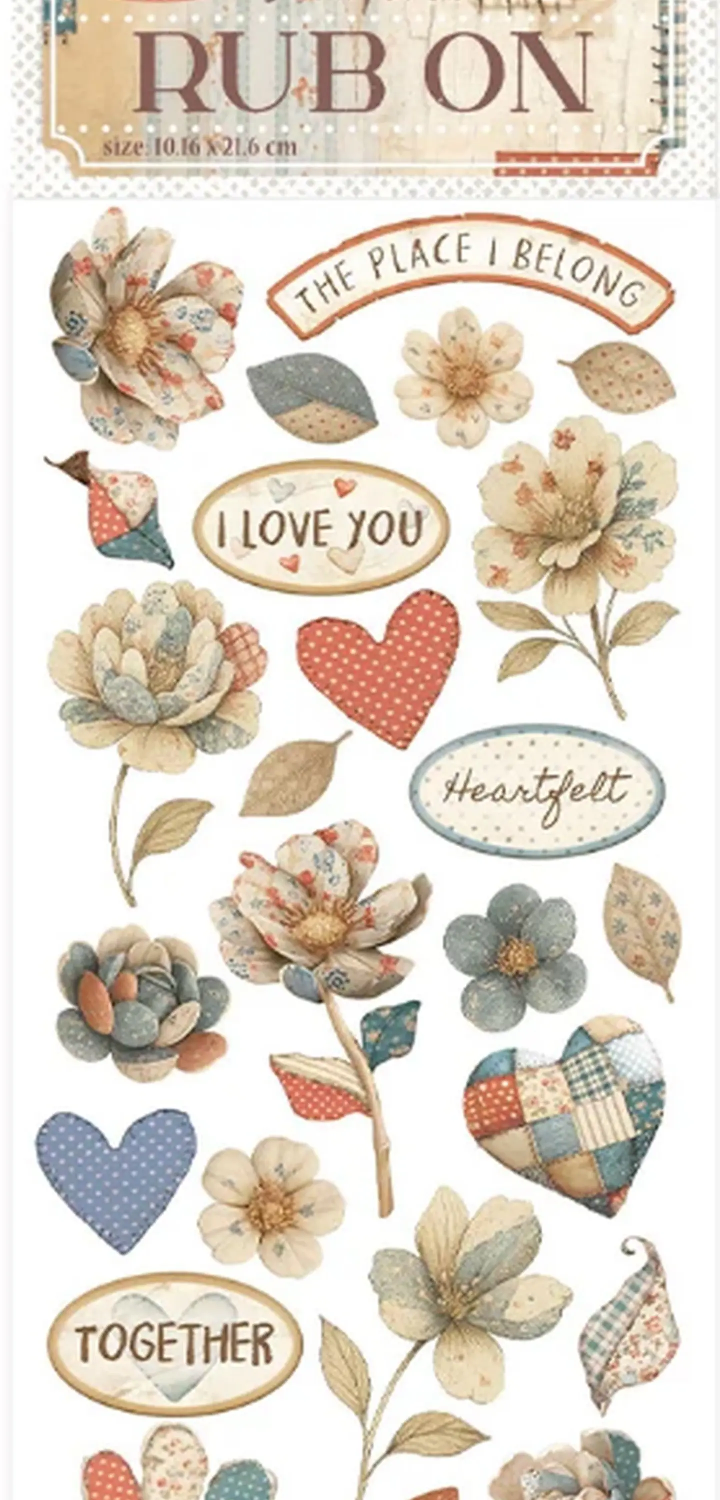 Rub-on Stamperia — Family — Patchwork Flowers 2