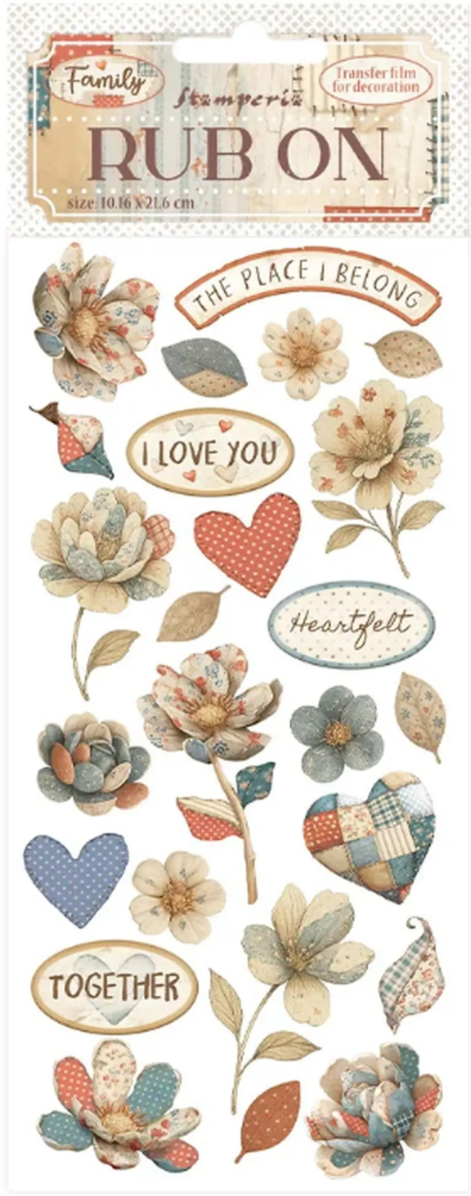 Rub-on Stamperia — Family — Patchwork Flowers 2