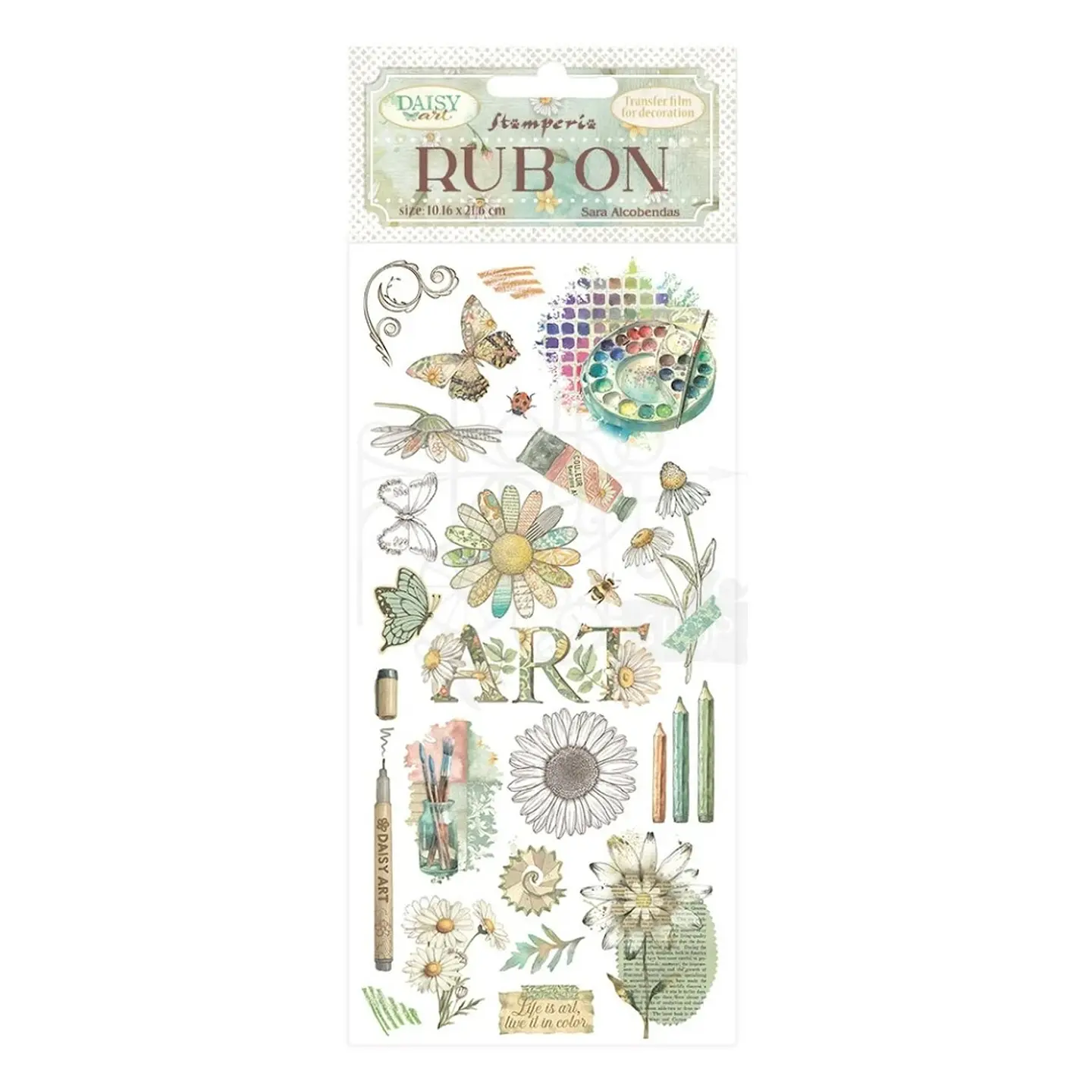 Rub-on Stamperia — Daisy Art — Life Is Art, Live It in Colour 1