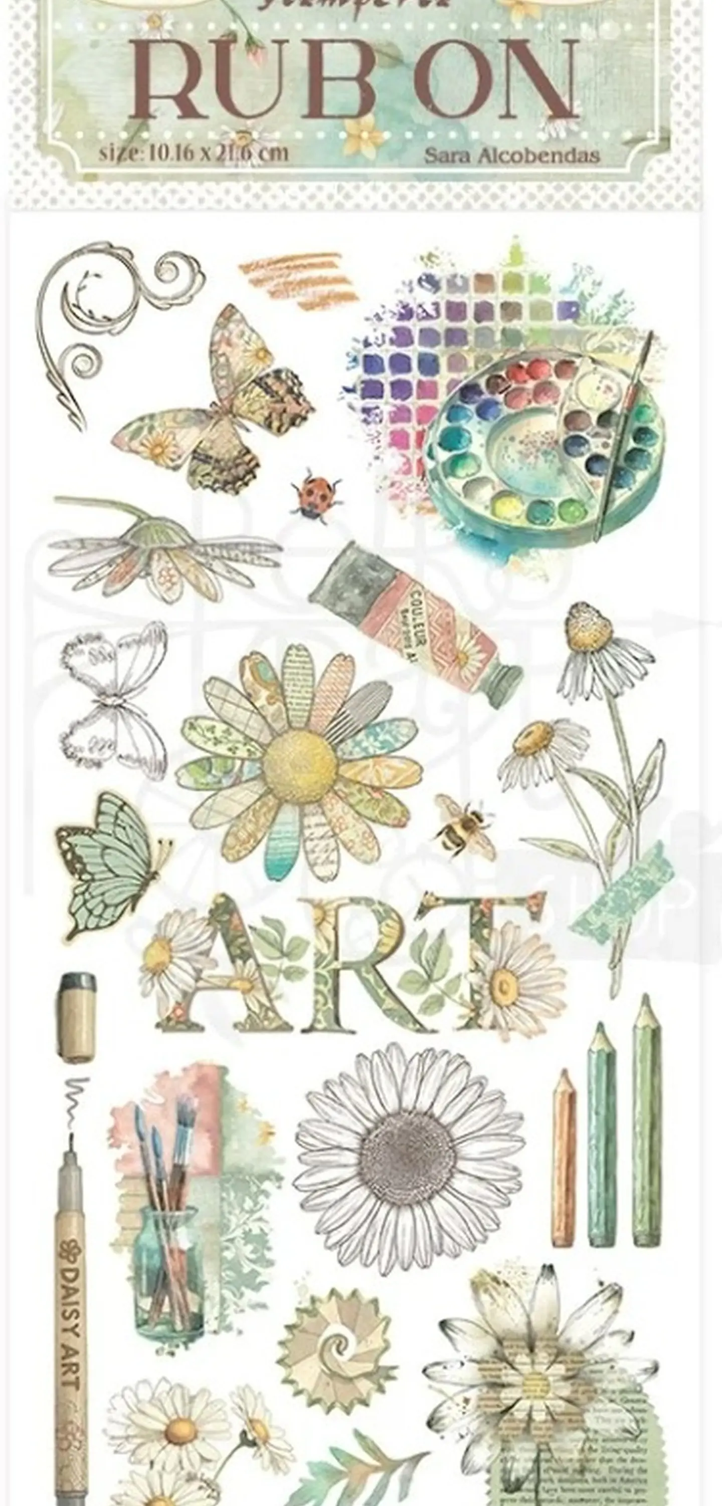Rub-on Stamperia — Daisy Art — Life Is Art, Live It in Colour 2