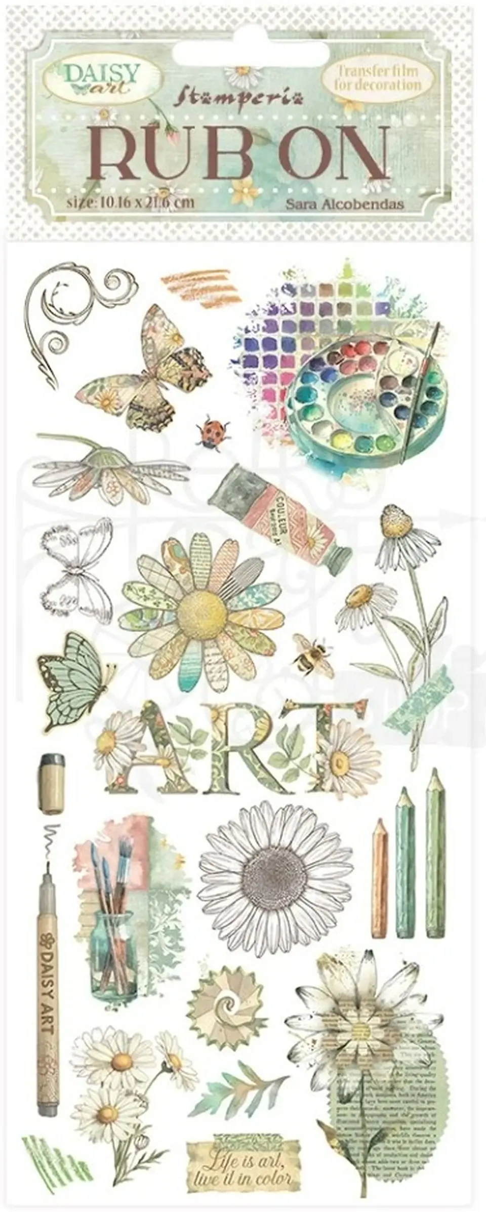 Rub-on Stamperia — Daisy Art — Life Is Art, Live It in Colour 2