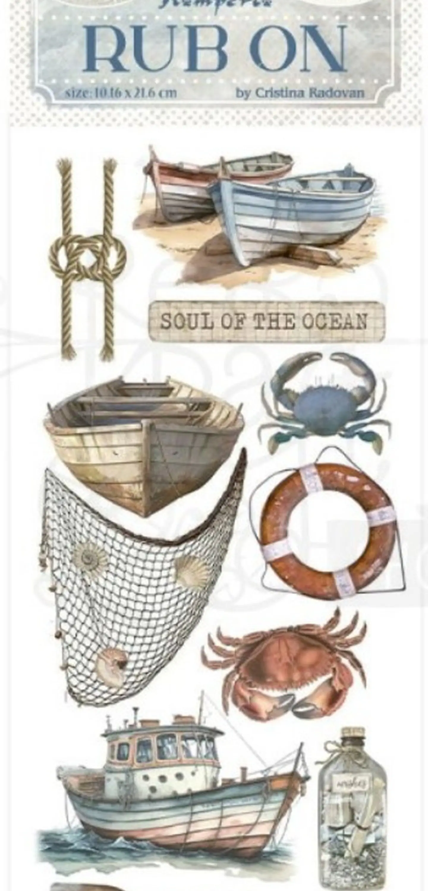 Rub-on Stamperia — Silent Sea — Boat 2