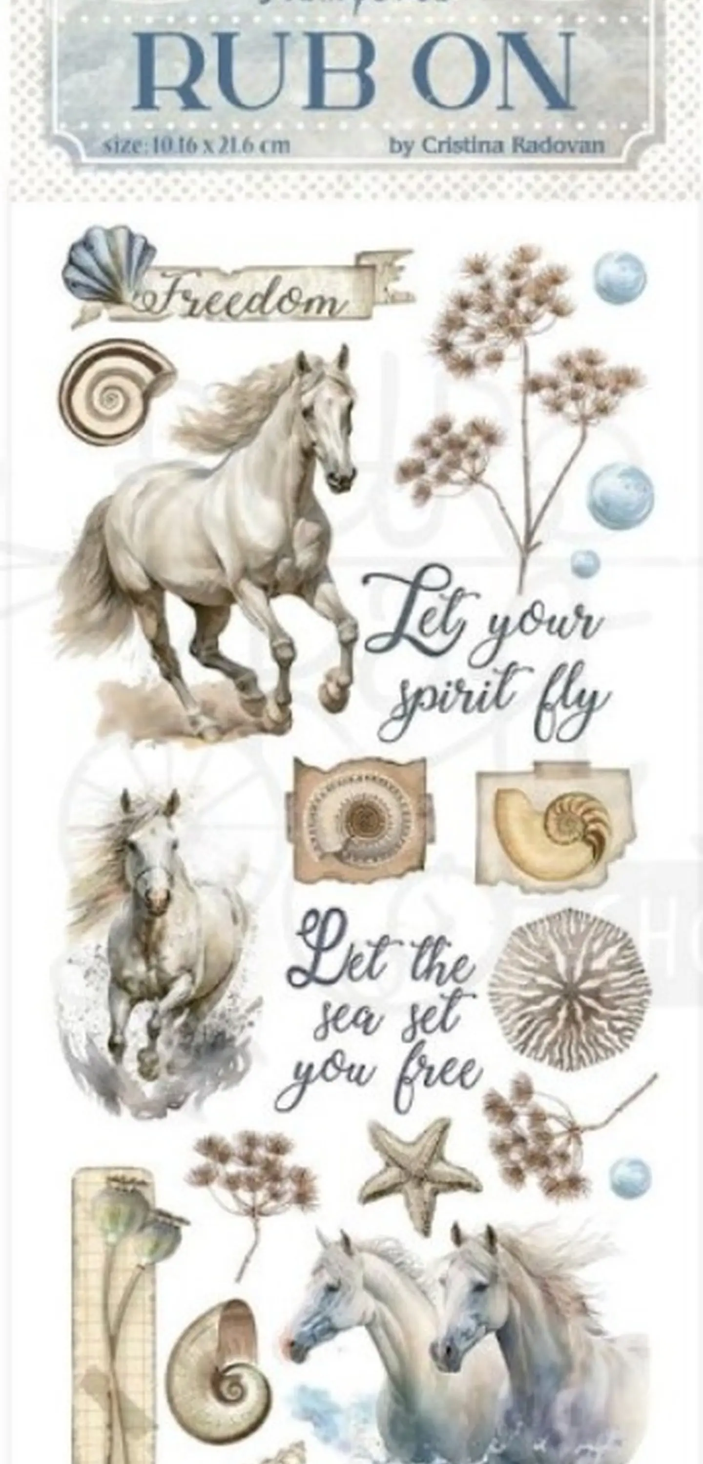 Rub-on Stamperia — Silent Sea — Horses 2
