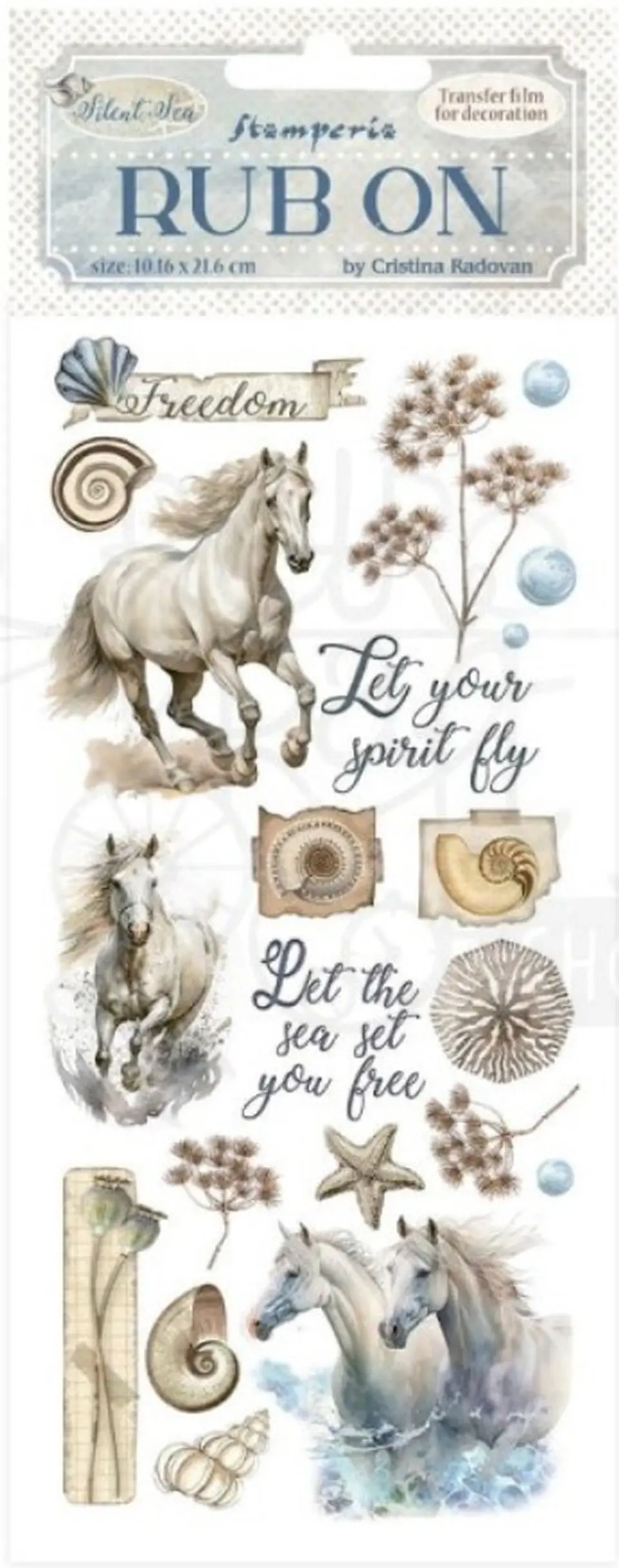 Rub-on Stamperia — Silent Sea — Horses 2