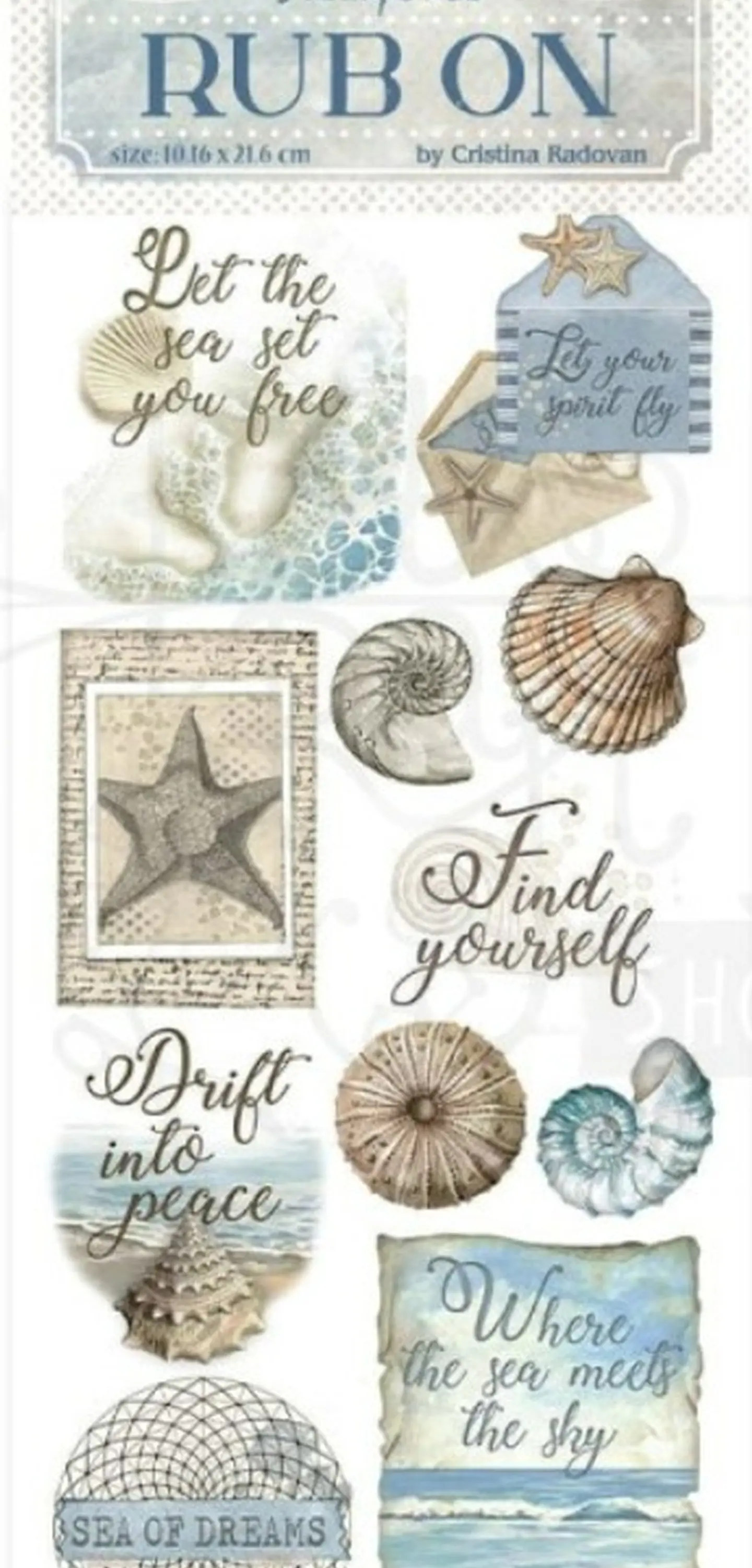 Rub-on Stamperia — Silent Sea — Shells 2