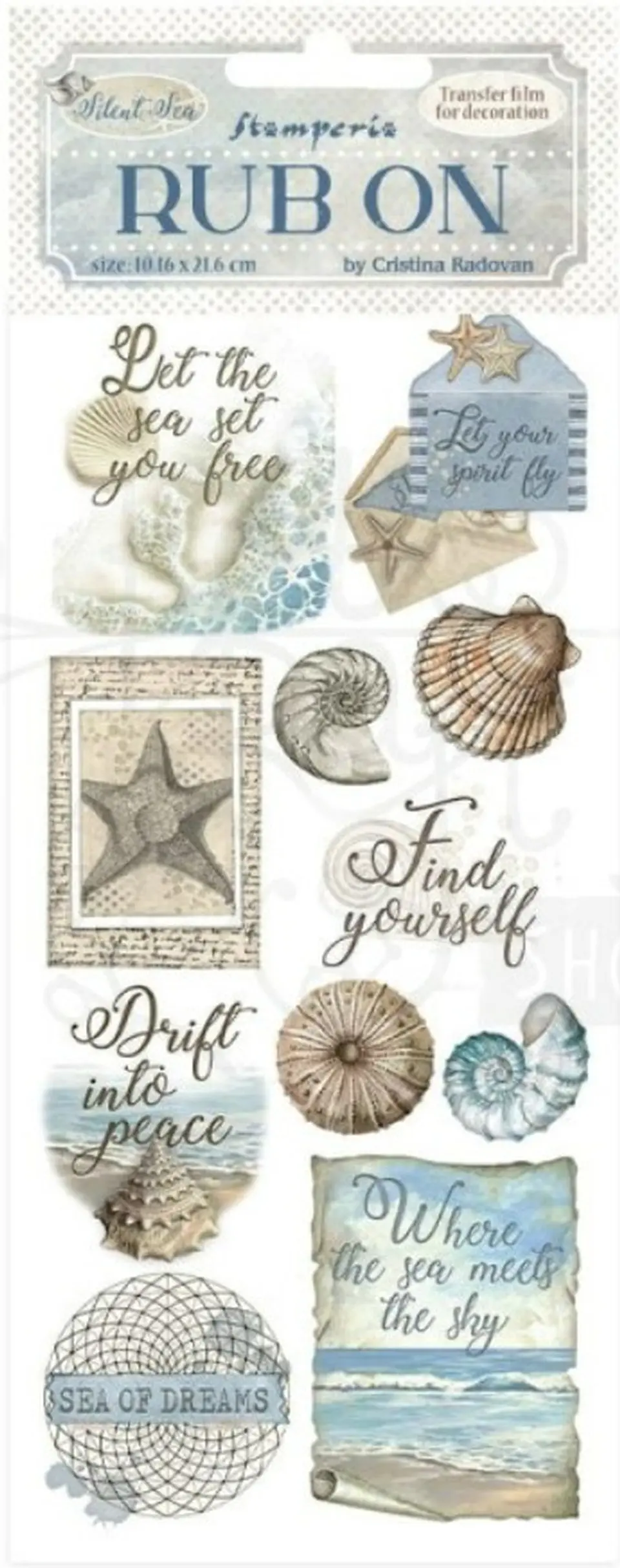Rub-on Stamperia — Silent Sea — Shells 2