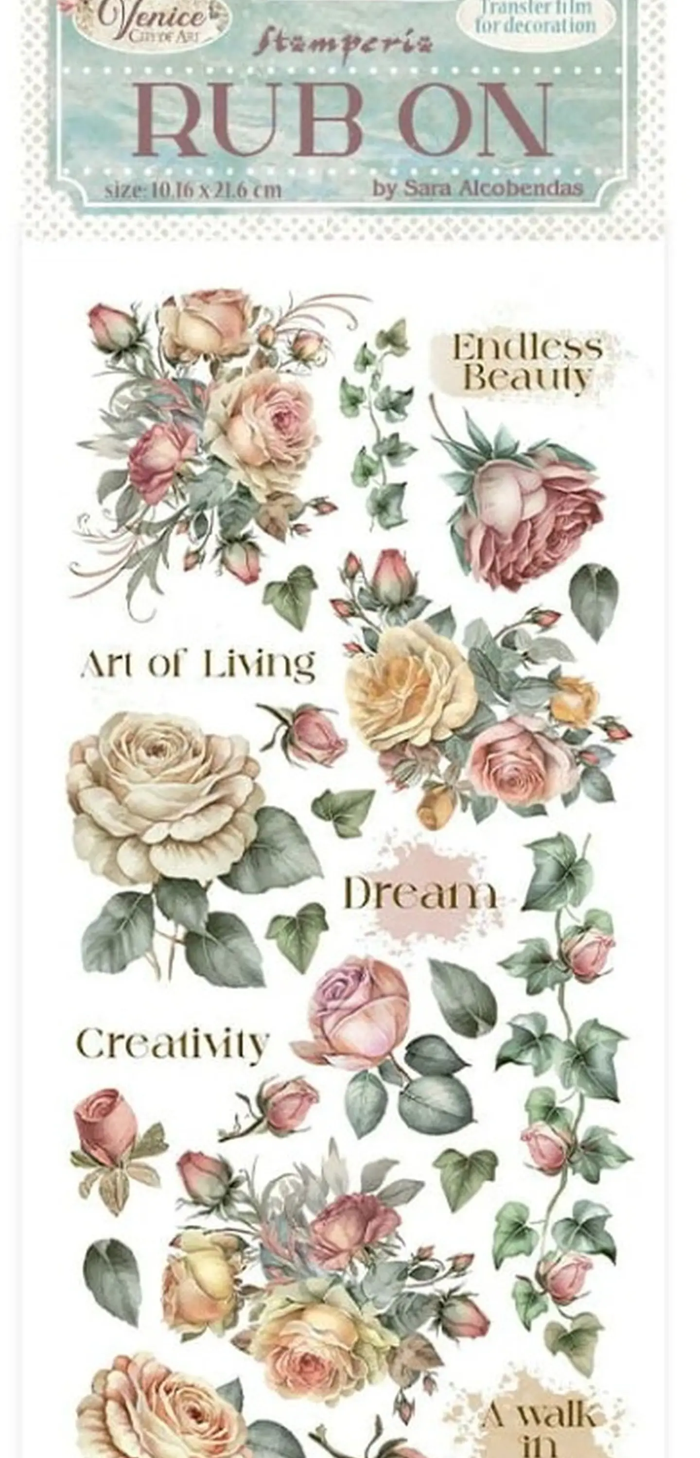 Rub-on Stamperia — Venice City of Art — Roses 2
