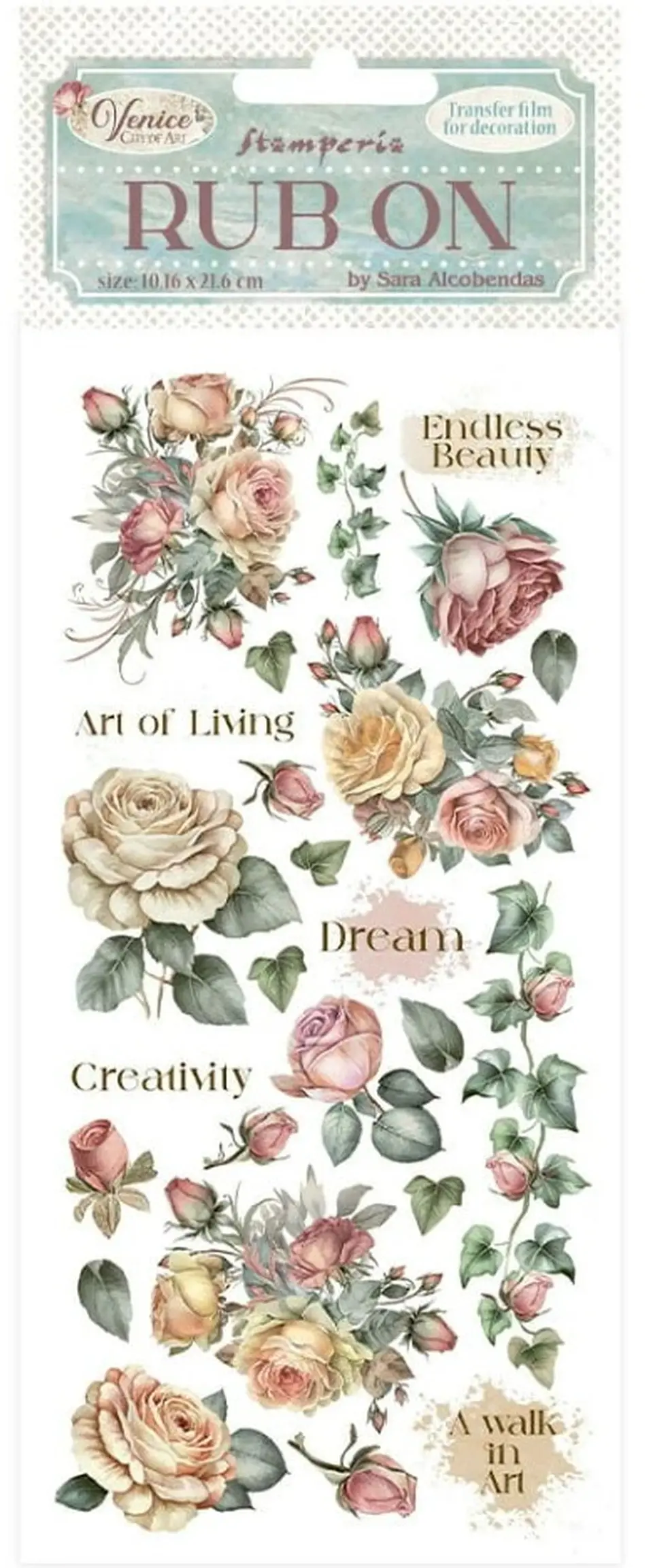 Rub-on Stamperia — Venice City of Art — Roses 2