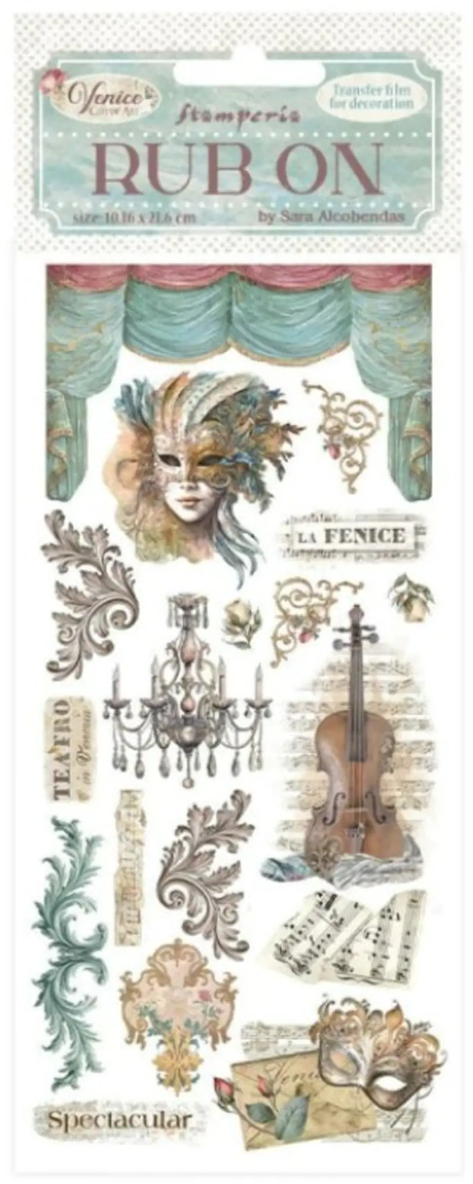 Rub-on Stamperia — Venice City of Art — Masks 2