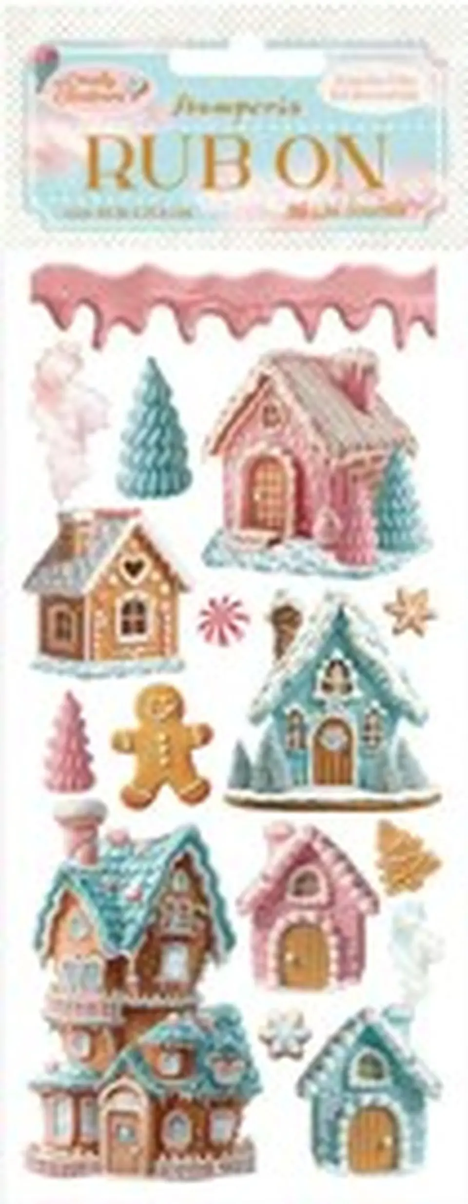 Rub-on Stamperia — Candy Christmas — Marzipan Houses 2