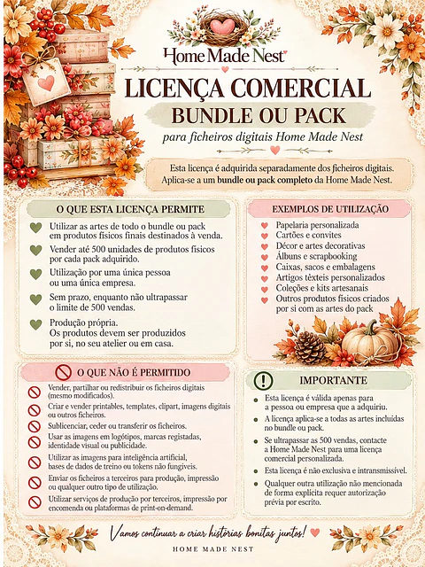 Licença Comercial para Bundle ou Pack — Home Made Nest