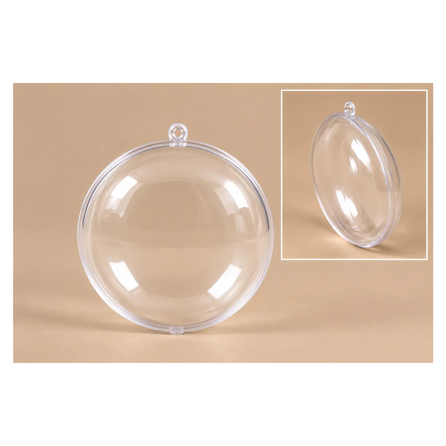 Bola Acrílica Achatada Transparente — 4 × 9 cm 1