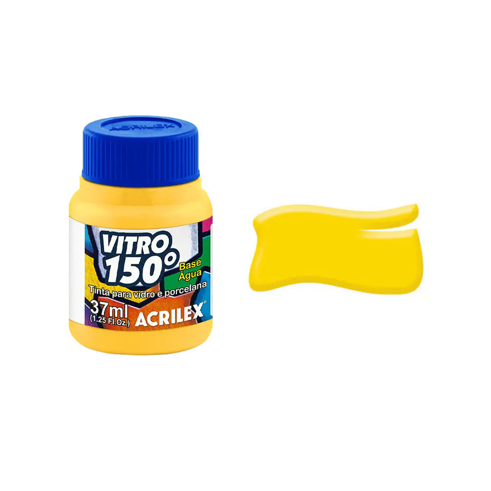 Tinta Acrilex Vitro 150º — Amarelo Ouro (505) — 37 ml 1