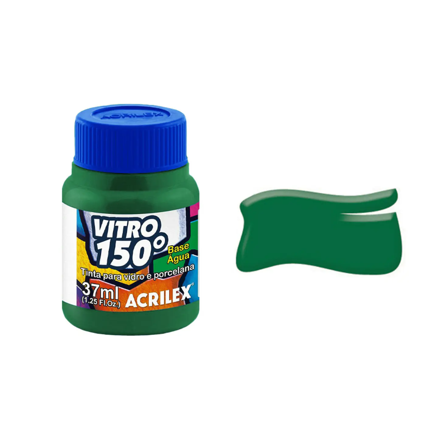 Tinta Acrilex Vitro 150º — Verde Musgo (513) — 37 ml 1