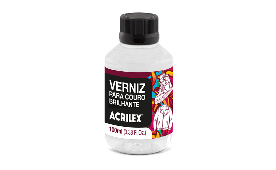 Verniz para Couro Brilhante Acrilex — 100 ml