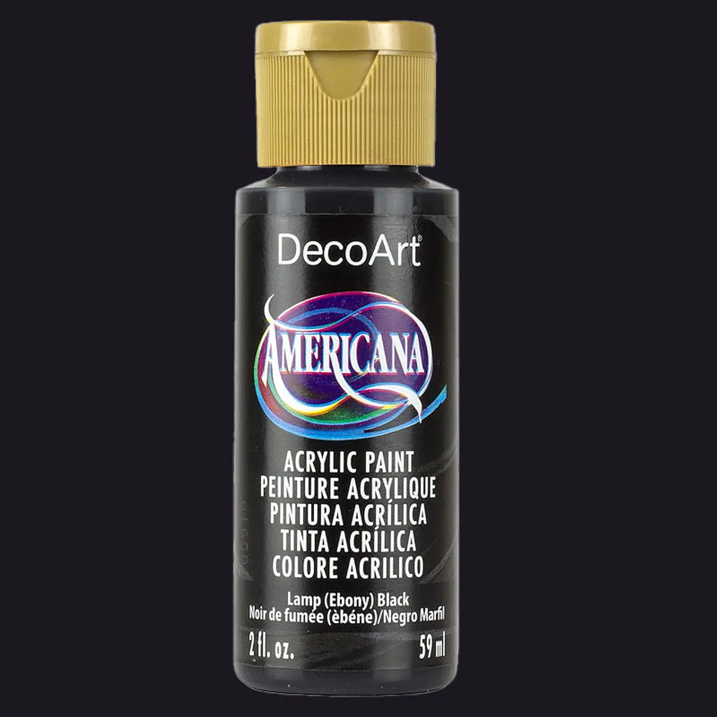 Tinta Acrílica DecoArt Americana 59 ml — Lamp (Ebony) Black (DA067) 1