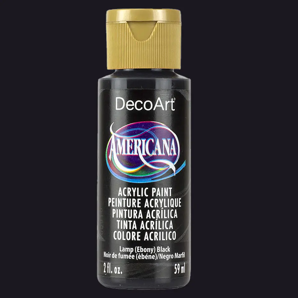 Tinta Acrílica DecoArt Americana 59 ml — Lamp (Ebony) Black (DA067) 1