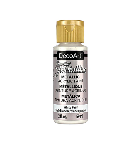 Tinta Metalizada DecoArt Americana Dazzling Metallics 59 ml — Branco Pérola (DA117)