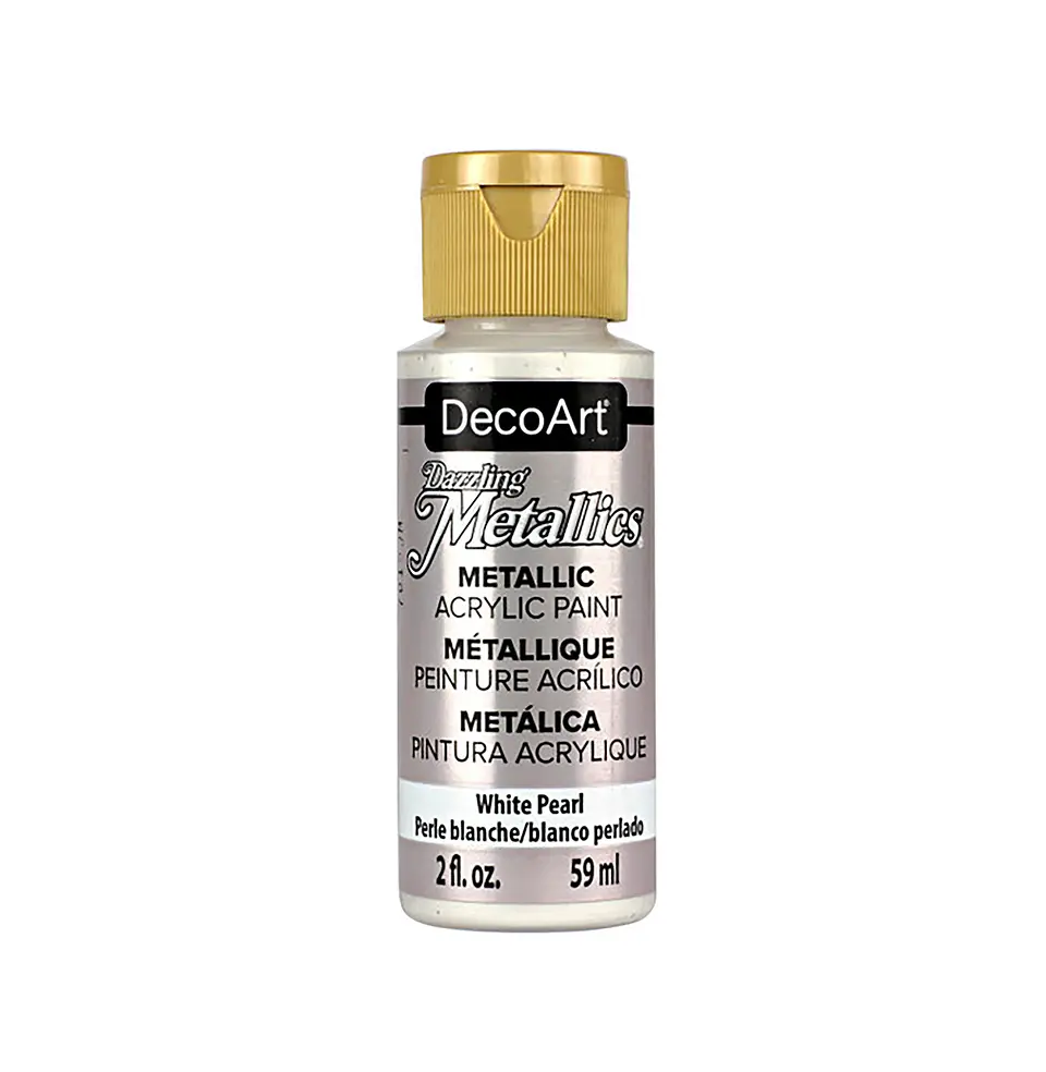 Tinta Metalizada DecoArt Americana Dazzling Metallics 59 ml — Branco Pérola (DA117) 1