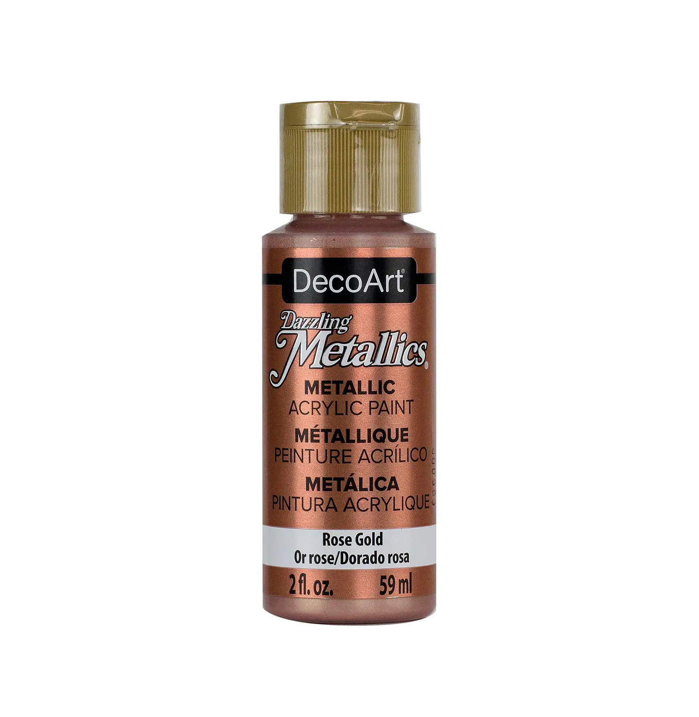 Tinta Metalizada DecoArt Americana Dazzling Metallics 59 ml — Rosa Dourado (DA336) 1