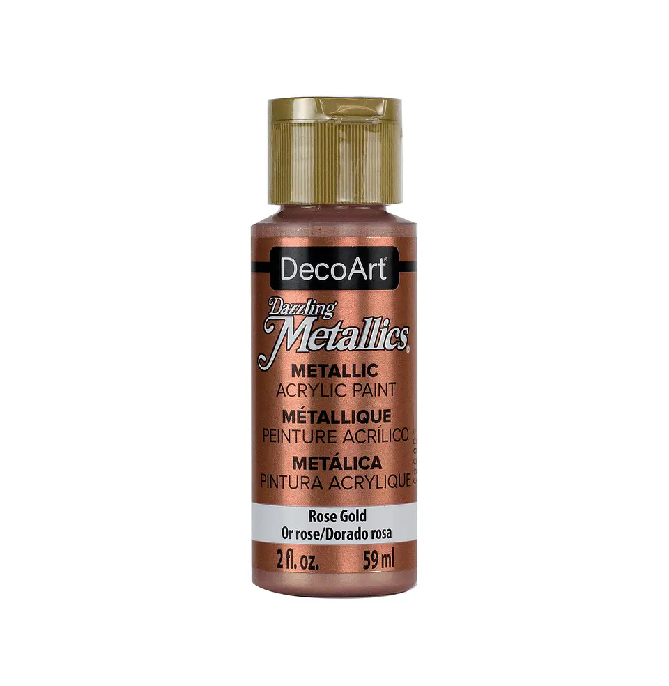 Tinta Metalizada DecoArt Americana Dazzling Metallics 59 ml — Rosa Dourado (DA336) 1