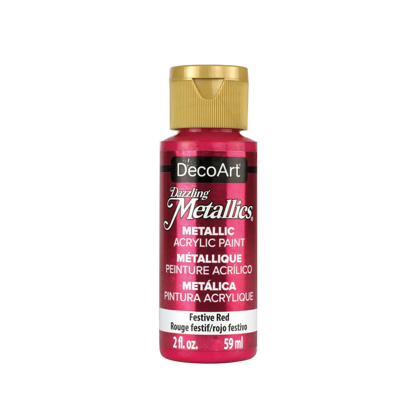 Tinta Metalizada DecoArt Americana Dazzling Metallics 59 ml — Vermelho Festivo (DA262) 1