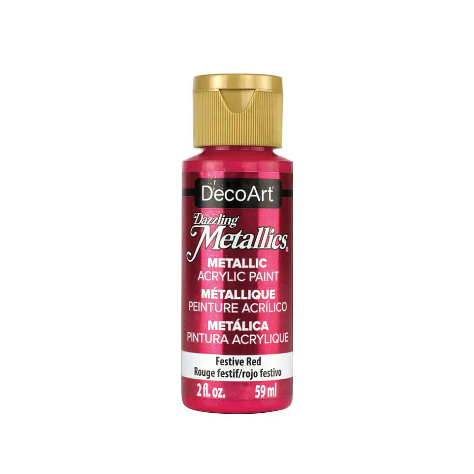 Tinta Metalizada DecoArt Americana Dazzling Metallics 59 ml — Vermelho Festivo (DA262) 1