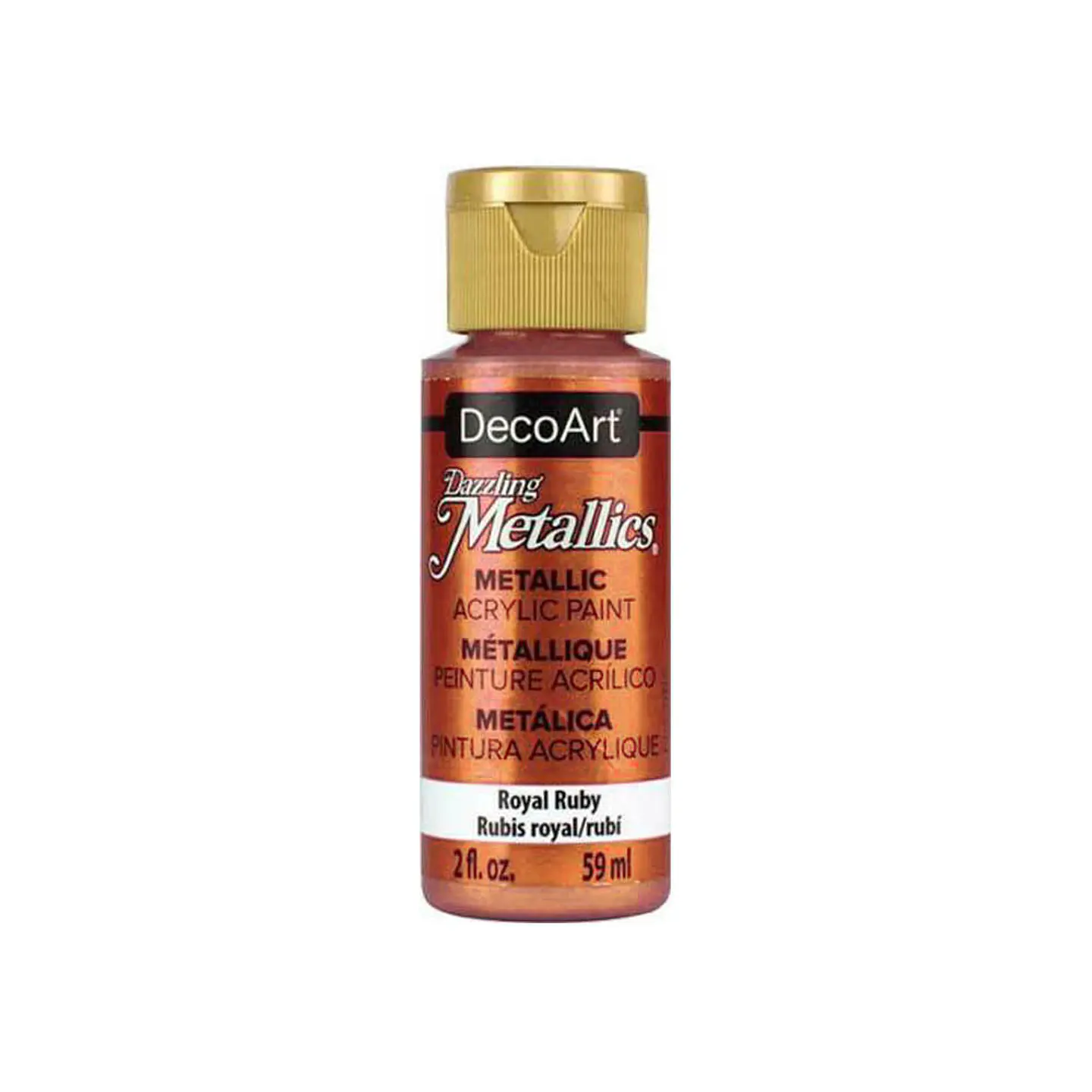 Tinta Metalizada DecoArt Americana Dazzling Metallics 59 ml — Rubi Real (DA074) 1