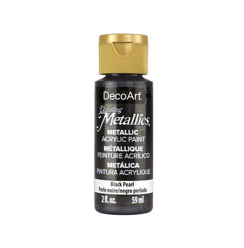 Tinta Metalizada DecoArt Americana Dazzling Metallics 59 ml — Preto Pérola (DA127)