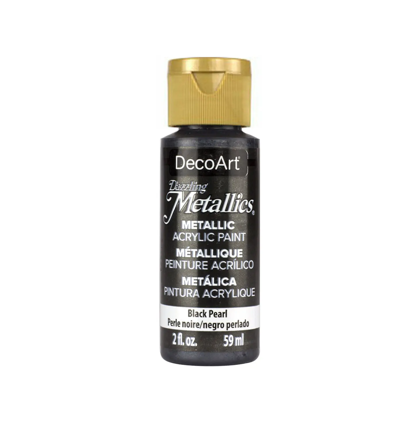 Tinta Metalizada DecoArt Americana Dazzling Metallics 59 ml — Preto Pérola (DA127) 1