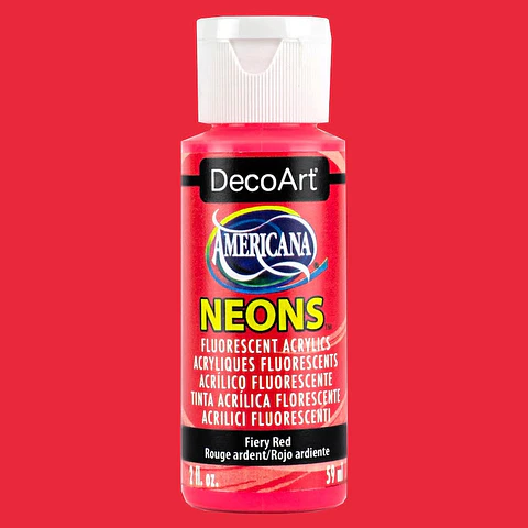 Tinta Acrílica DecoArt Americana Neons 59 ml — Vermelho Ardente (DHS4)
