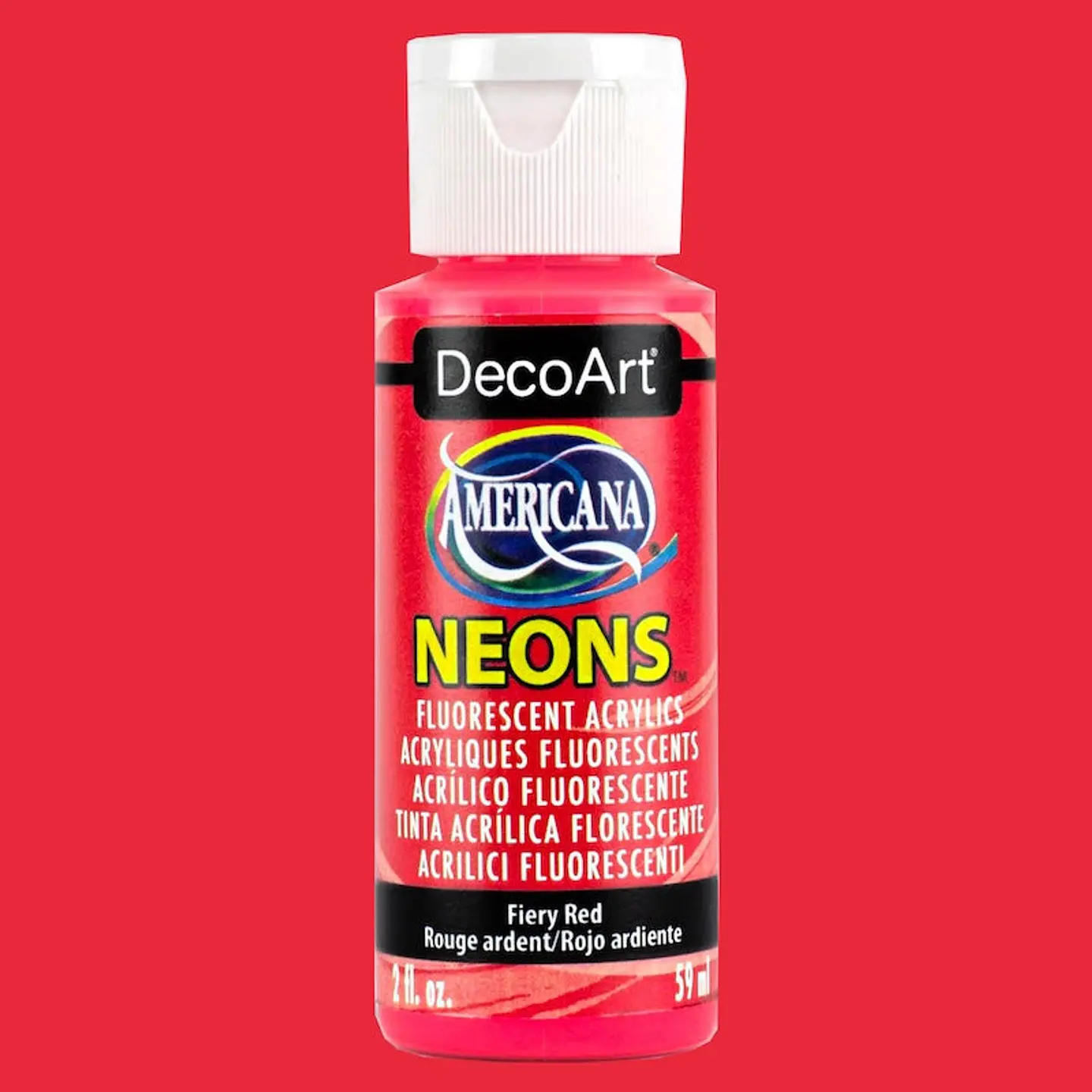 Tinta Acrílica DecoArt Americana Neons 59 ml — Vermelho Ardente (DHS4) 1