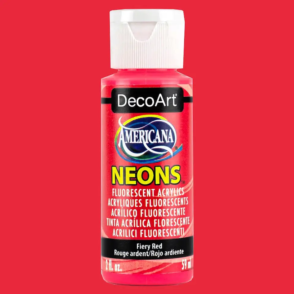 Tinta Acrílica DecoArt Americana Neons 59 ml — Vermelho Ardente (DHS4) 1