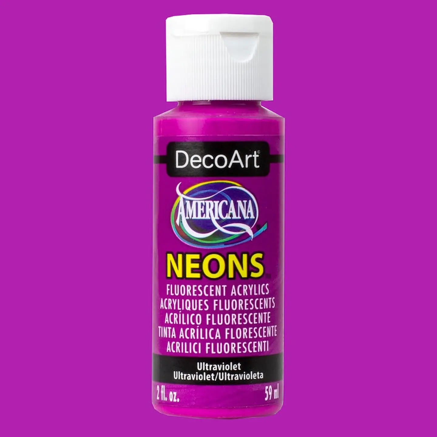 Tinta Acrílica DecoArt Americana Neons 59 ml — Ultravioleta (DHS7) 1