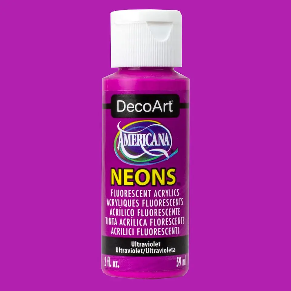 Tinta Acrílica DecoArt Americana Neons 59 ml — Ultravioleta (DHS7) 1