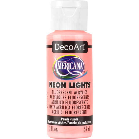 Tinta Acrílica DecoArt Americana Neon Lights 59 ml — Pêssego Punch (DA341)