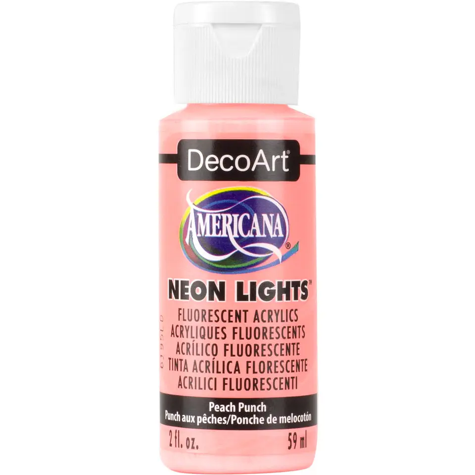 Tinta Acrílica DecoArt Americana Neon Lights 59 ml — Pêssego Punch (DA341) 1
