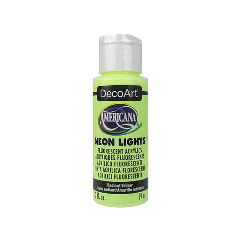 Tinta Acrílica DecoArt Americana Neon Lights 59 ml — Amarelo Radiante (DA342)
