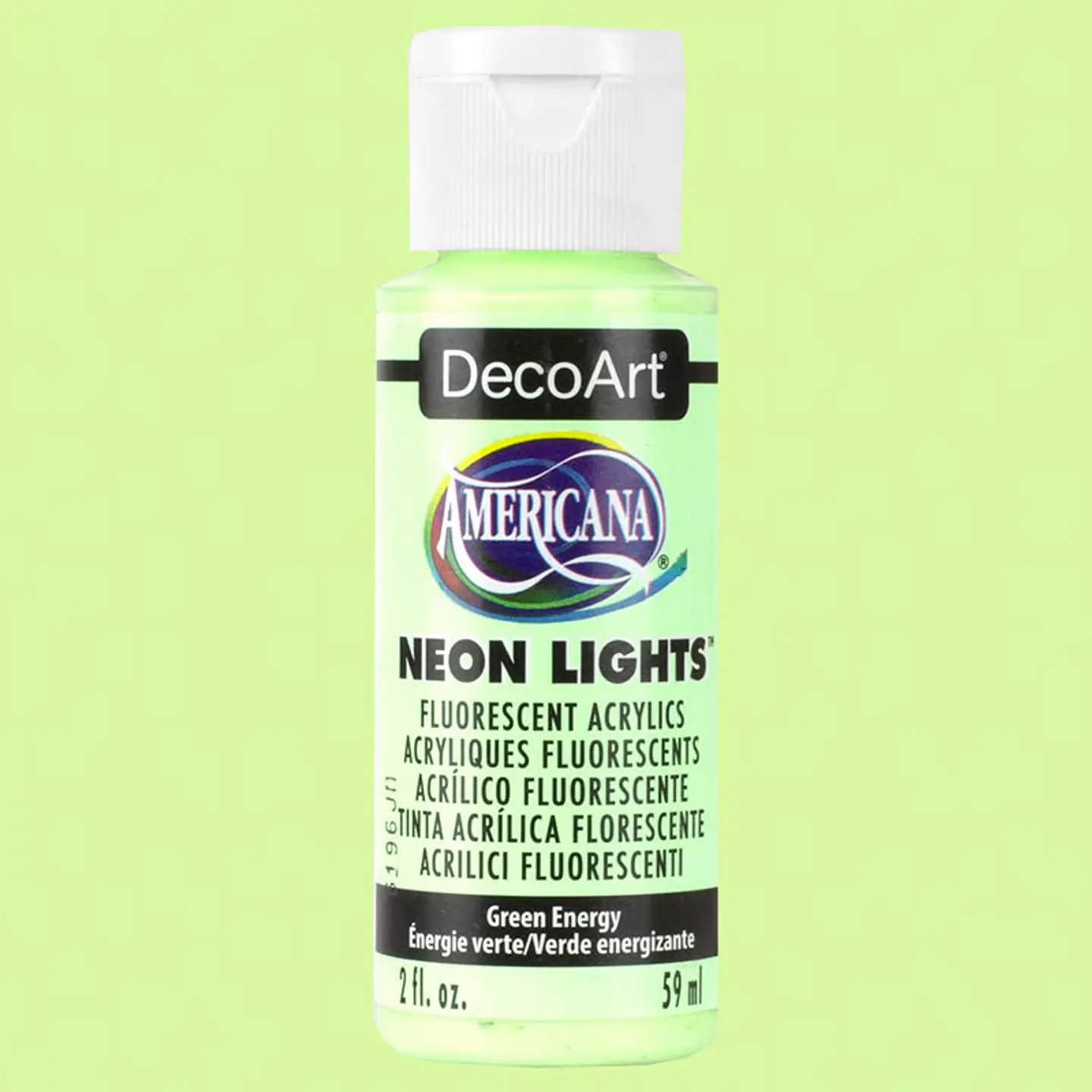 Tinta Acrílica DecoArt Americana Neon Lights 59 ml — Verde Energia (DA343) 1