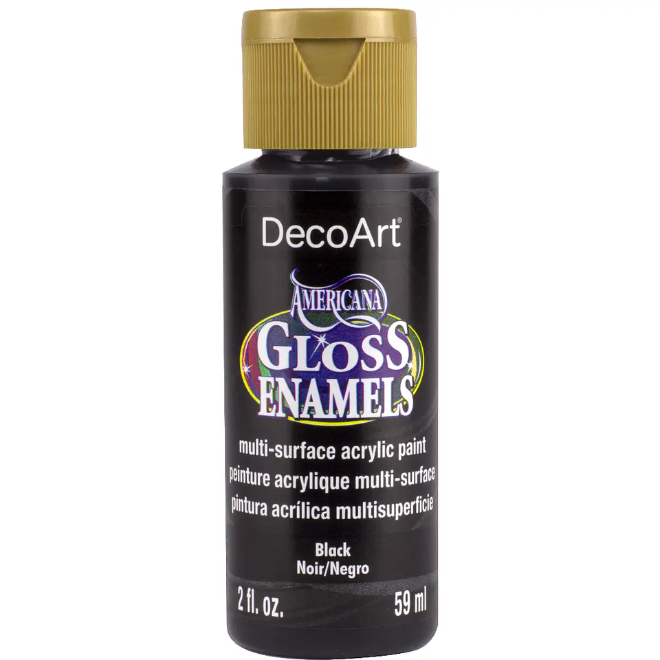 Tinta DecoArt Americana Gloss Enamels 59 ml — Preto (DAG67) 1